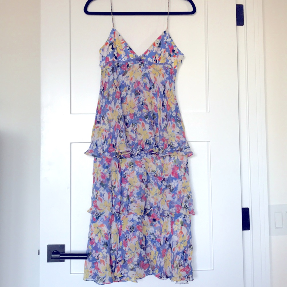 Tibi Silk Tiered Midi Dress